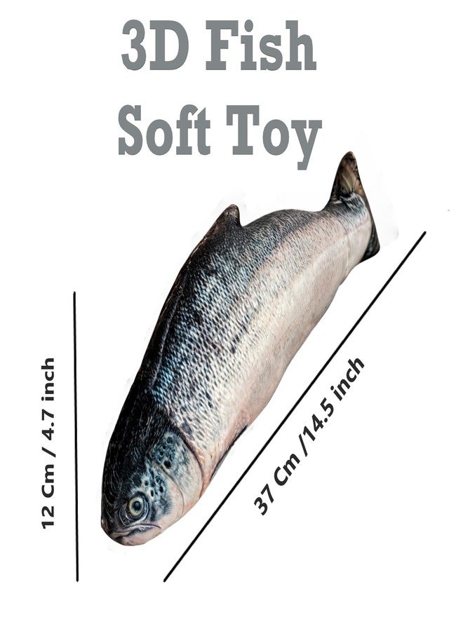 MARQUEONN® 3D Soft Fish Stuffed Toy, Cute Plush Pillow for Home, Office, Cafe, Shop Decoration, Gift - 37 cm - Image 2